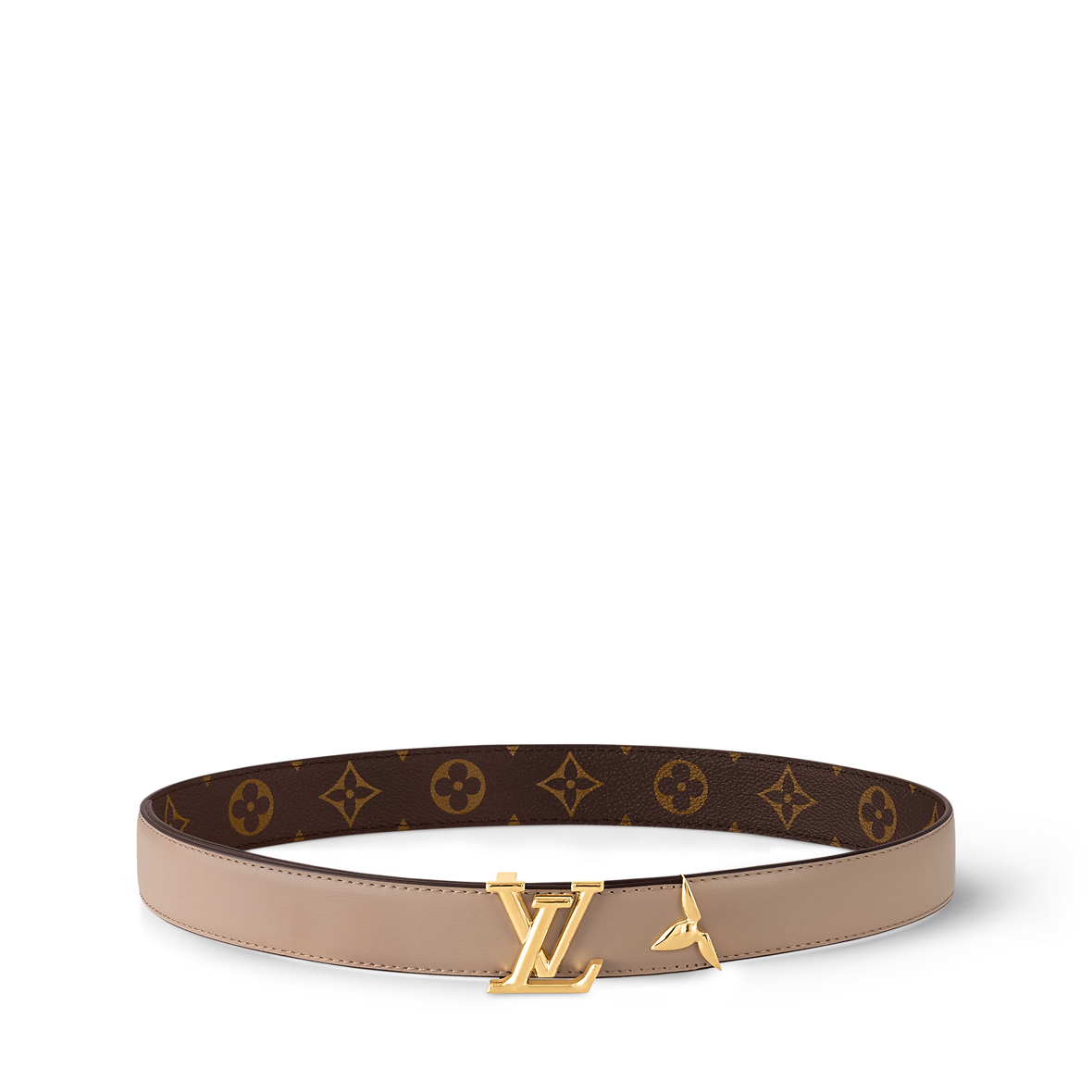Louis Vuitton LV Pretty 30mm Cognac Suede Belt - Matte Black Buckle main image 1